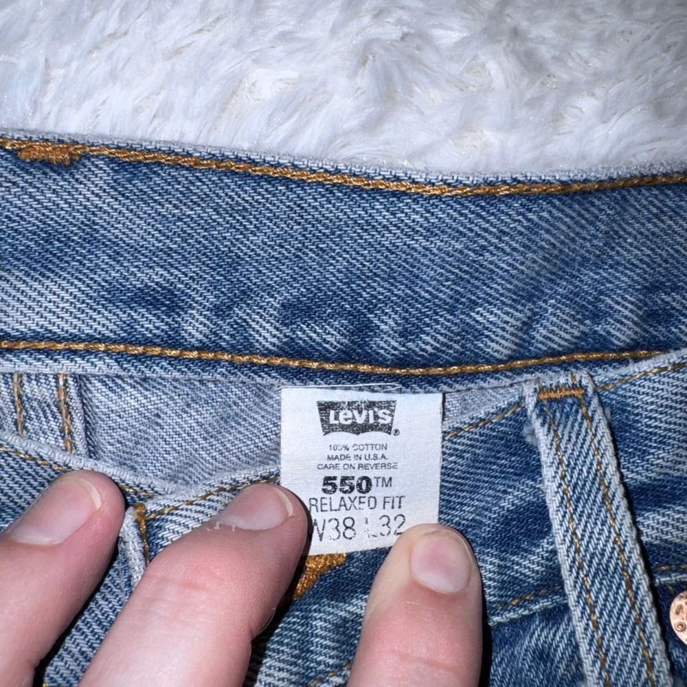 Levi's 550 Jeans Mens 38x32 Blue Excellent Vintage 90s Made in USA Relaxed Fit